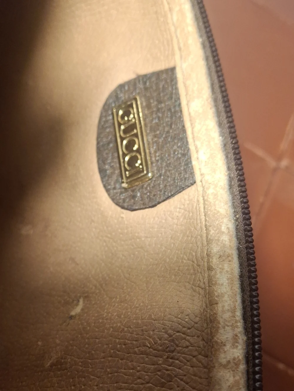 Gucci Beige and Brown GG Supreme Toiletry Pouch